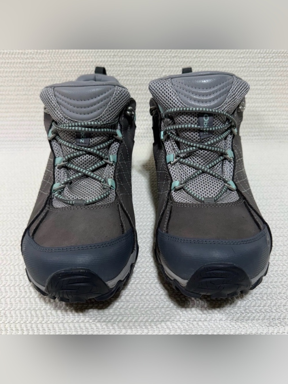 Oboz B-DRY Waterproof Hiking Shoes Gray Aqua Women’s Size 11 - Picture 4 of 7